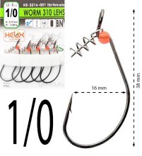 Крючки офсетные Gurza Worm 310 LEHS KE-3216 №1/0