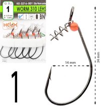 Крючки офсетные Gurza Worm 310 LEHS KE-3216 №01