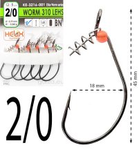 Крючки офсетные Gurza Worm 310 LEHS KE-3216 №2/0