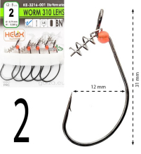 Крючки офсетные Gurza Worm 310 LEHS KE-3216 №02