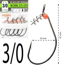 Крючки офсетные Gurza Worm 310 LEHS KE-3216 №3/0