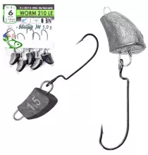 Крючки Gurza Worm 210 LE №10 + Sliding JH 2,0г 5шт