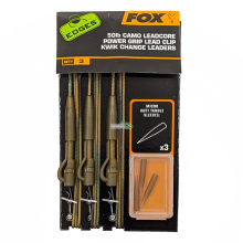 Монтаж Fox Edges Camo Leadcore Power Grip Lead Clip Kwik Change Leaders 50lb, 3шт (CAC754)