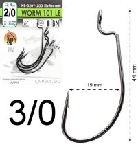 Крючки офсетные Gurza Worm 101 LE BN KE-3209 №3/0