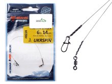 Поводок Ukrspin Orange Spinning титановый мат.Orange 3кг 14см с вертлюгом