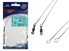 Поводок UKRSPIN Orange Spinning Струна AFW с вертлюгом 17см 9кг (2шт/уп)