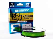Шнур Shimano Kairiki 8 PE Mantis Green 300м 0,315мм 33,5 кг