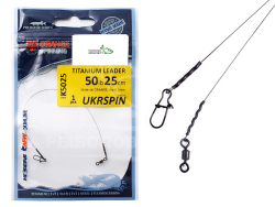 Поводок Ukrspin Orange Spinning титановый мат.Orange 24кг 25см с вертлюгом Поводок Ukrspin Orange Spinning титановый мат.Orange 24кг 25см с вертлюгом