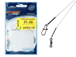 Поводок Ukrspin Orange Spinning титановый мат.Orange 12кг 20см с вертлюгом Поводок Ukrspin Orange Spinning титановый мат.Orange 12кг 20см с вертлюгом