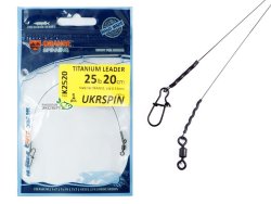 Повідець Ukrspin Orange Spinning титановий мат. Orange 12кг 20см з вертлюгом