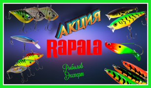 Акция на блесны и воблера Rapala - самая уловистая цена!