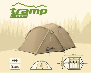 Палатка Tramp Lite Camp 3 песочная (TLT-007-sand)