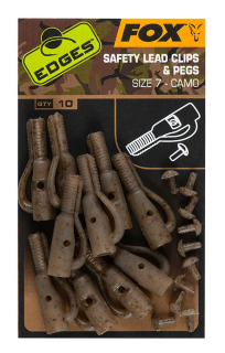 Кліпса для грузила Fox Edges Safety Lead Clip & Peg №7 camo (10шт/уп)