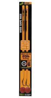 Повідці готові Fox Edges Wide Gape Camotex Semi Stiff - №06 / 20lb (2шт/уп)