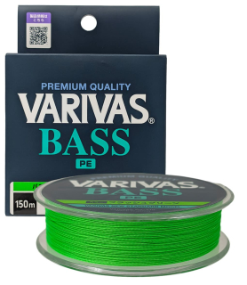 Шнур Varivas Bass PE X4 Flashy Green 150м #1.0/0,165мм max 18lb/8,2кг