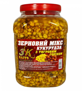 Зерновой микс 3KBaits Кукуруза с тигровым орехом, банка 3л