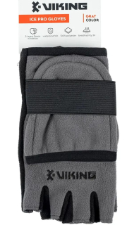 Перчатки Viking Fishing Ice Pro Gloves (fleece) 5 cut finger+cover, grey-graphite