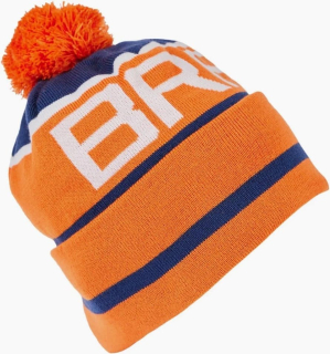 Шапка Brain с помпоном blue/orange