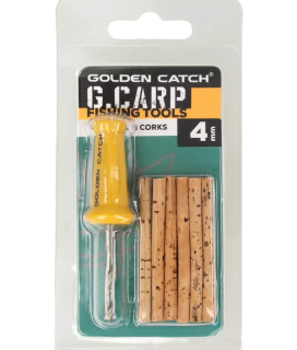 Сверло с корковыми палочками Golden Catch G.Carp Bait Drill & Corks 4мм