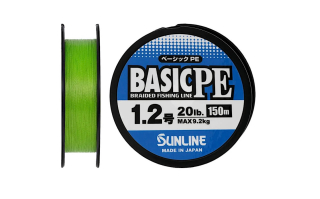Шнур Sunline Basic PE HG, light green 150м #1.2/0,187мм 20lb/9,2кг(max)