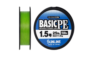 Шнур Sunline Basic PE HG, light green 150м #1.5/0,209мм 25lb/11кг(max)