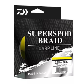 Шнур Daiwa Superspod Braid 300м Hi-Vis Yellow 0,25мм 14,4кг