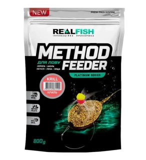 Прикормка Real Fish Method Feeder 0.8kg Криль