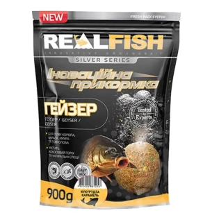 Прикормка Real Fish Silver Series Гейзер (кукурудза-карамель) 0.9kg