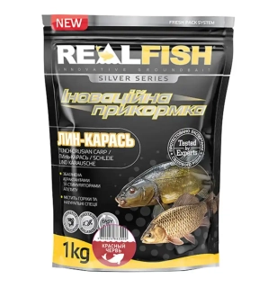 Прикормка Real Fish Silver Series Лин-Карась (червоний хробак) 1.0kg