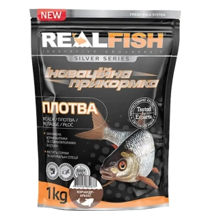 Прикормка Real Fish Silver Series Плотва (коріандр-арахіс) 1.0kg