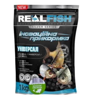 Прикормка Real Fish Silver Series Універсал (смажена конопля) 1.0kg