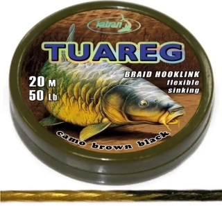 Повідцевий матеріал Katran Braided Hook Links Tuareg 20m 25lb Camo Brown Black