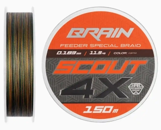Шнур Brain Scout 4X (2026)150m camo 0.148mm 8.6kg