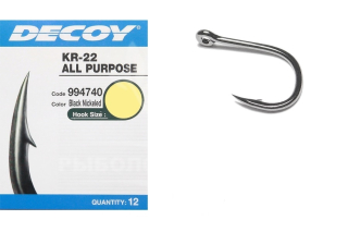Гачки Decoy KR-22 Black Nickeled №1/0