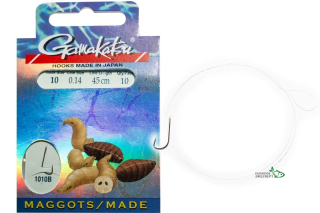 Крючки Gamakatsu с поводком BKD-1010B Maggots size10 леска 0,14мм