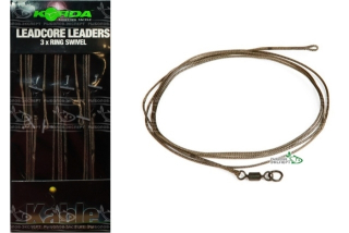 Лидкор оснащённый Korda Leadcore Leaders with Ring Swivel Gravel Brown