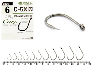 Крючки Owner C-5X Iseama X with eye size 03