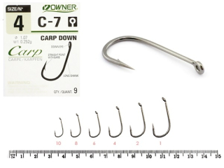 Крючки Owner C-7 Carp Down