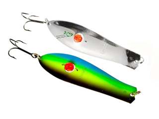 Блесна Kuusamo Professor 2 with bead 90мм 26г - Gre/FYe/BLU-S