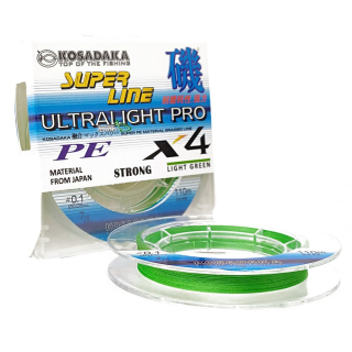 Шнур Kosadaka PE Ultra Pro X4 110м 0,08мм Light Green 4,90кг