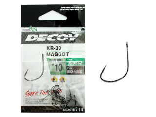 Гачки Decoy KR-33 Maggot Black Nickeled №14 (16шт/уп)