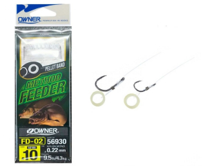 Гачки з повідцем Owner Method Feeder Rig Pellet Band FD-02 №08