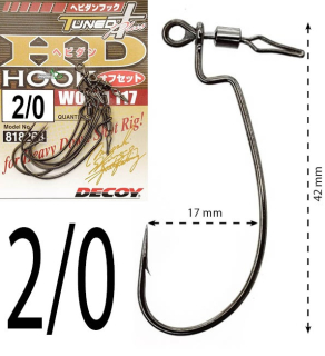Крючки Decoy оффсетные Worm 117 HD Hook Offset size 2/0