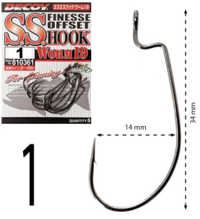 Крючки Decoy Worm 19 S.S.Hook №01 (9шт/уп)