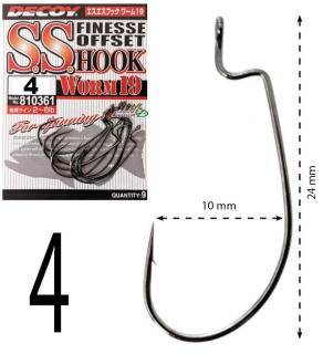 Крючки Decoy Worm 19 S.S.Hook №04 (9шт/уп)