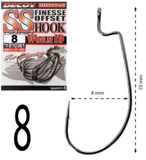 Крючки Decoy Worm 19 S.S.Hook №08 (10шт/уп)