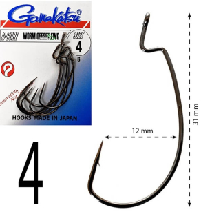 Крючки Gamakatsu оффсетные Worm Offset EWG NS №04 6шт