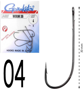 Крючки Gamakatsu Worm 36 - №04 (6шт/уп)