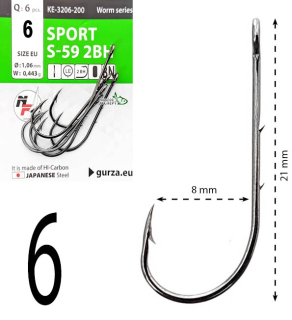 Крючки Gurza S-59 2BH KE-3206 №06