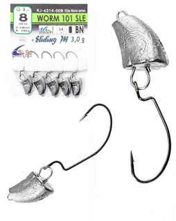 Гачки Gurza Worm 101 SLE №4 + Sliding JH 5,0г 5шт